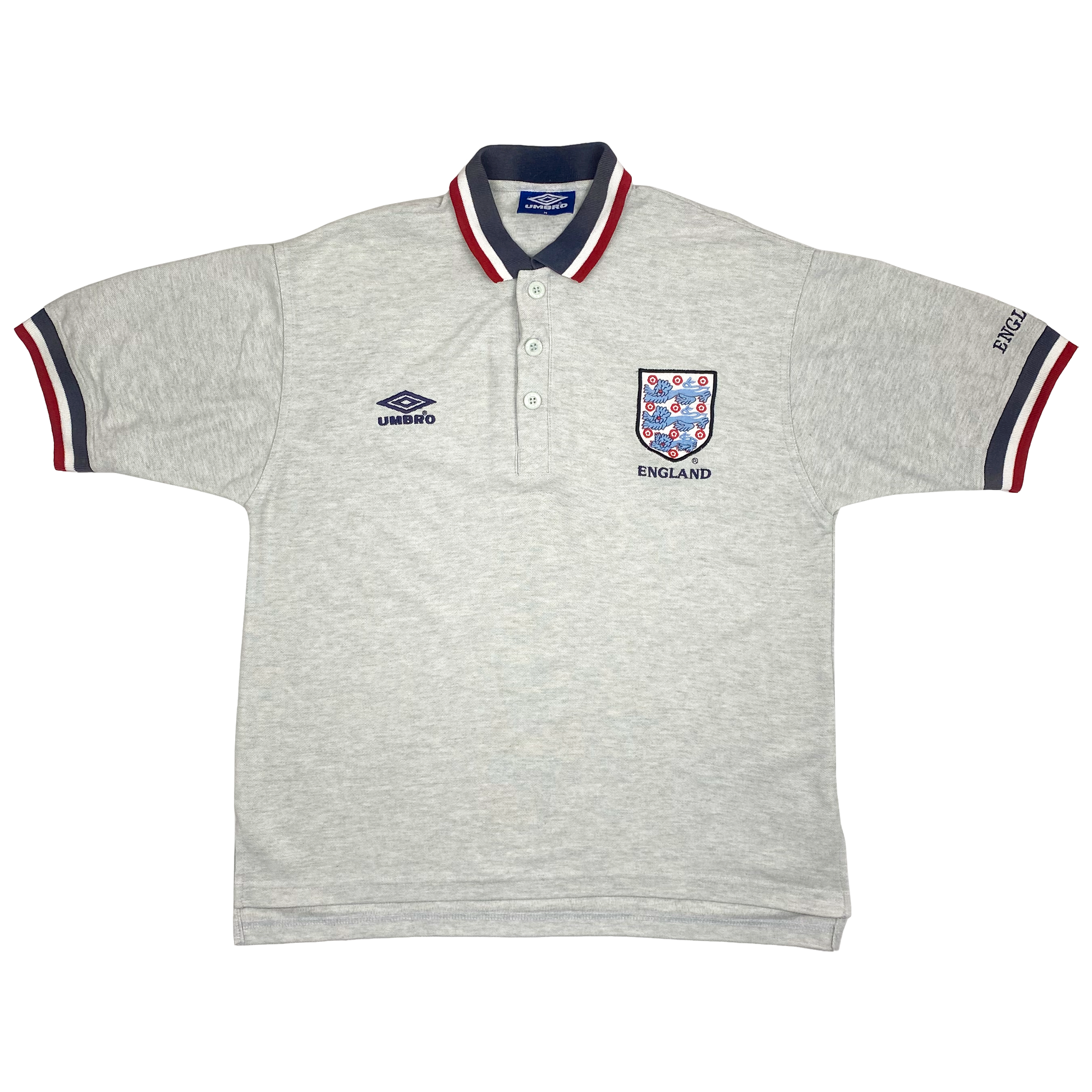 England Umbro Polo Shirt Grey (1996) | Medium