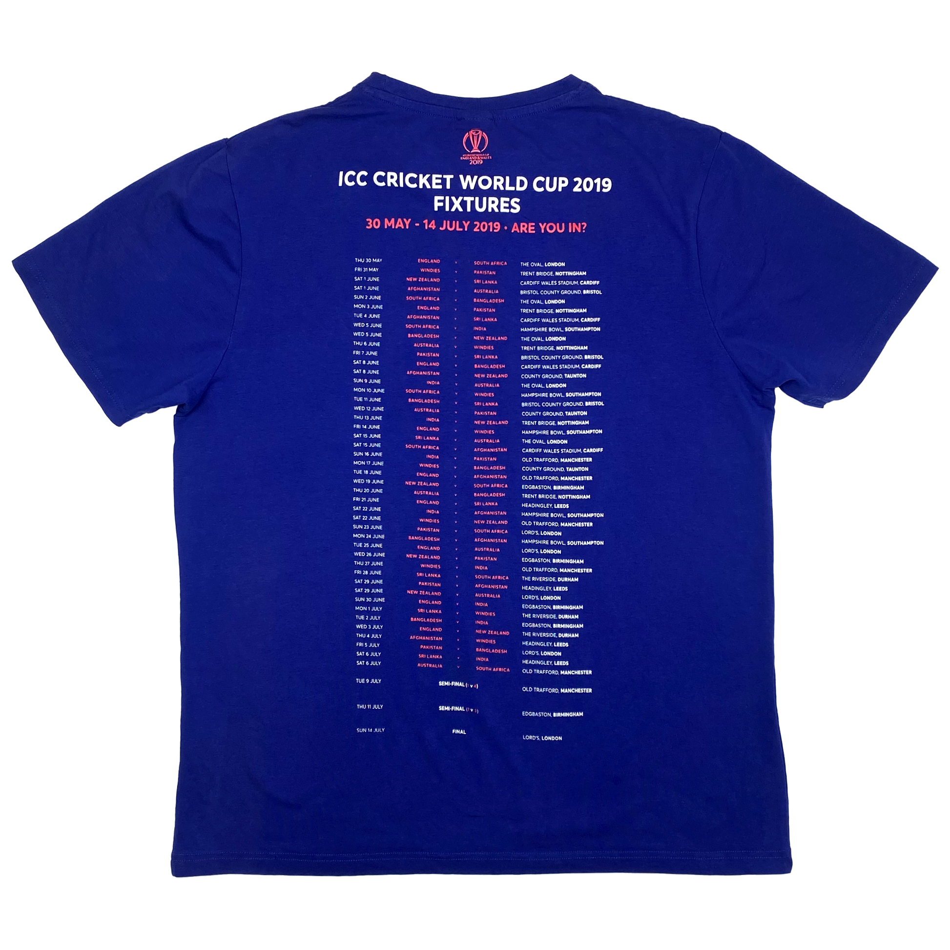 Cricket World Cup 2019 T-Shirt | Large