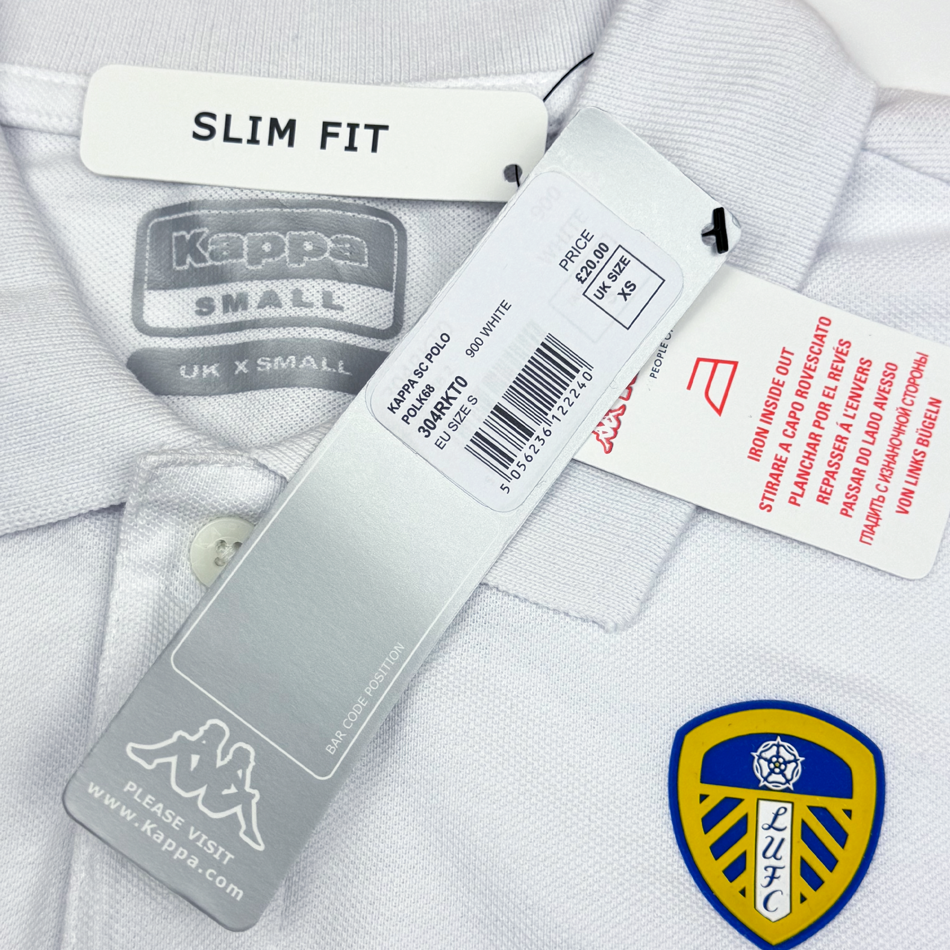 Leeds United White Polo Shirt | Extra Small