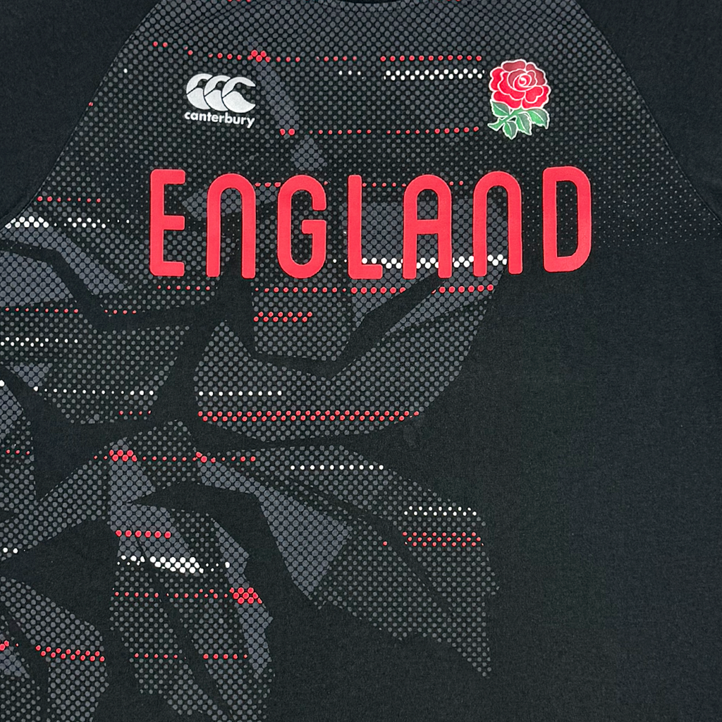 England Rugby Union Black and Red Canterbury T-Shirt | Extra Large