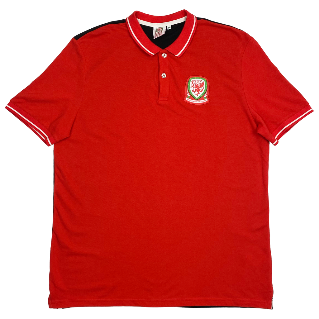 Wales Polo Shirt Black & Red | Extra Large