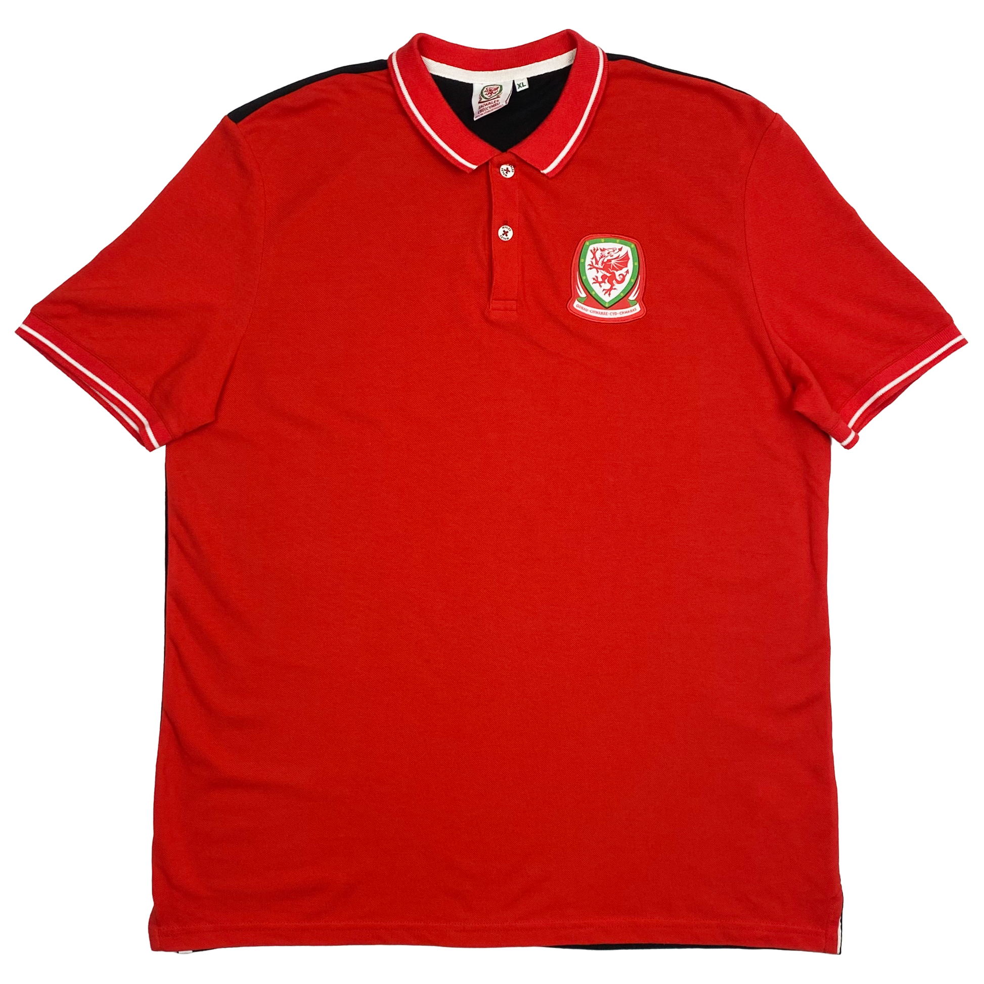 Wales Polo Shirt Black & Red | Extra Large