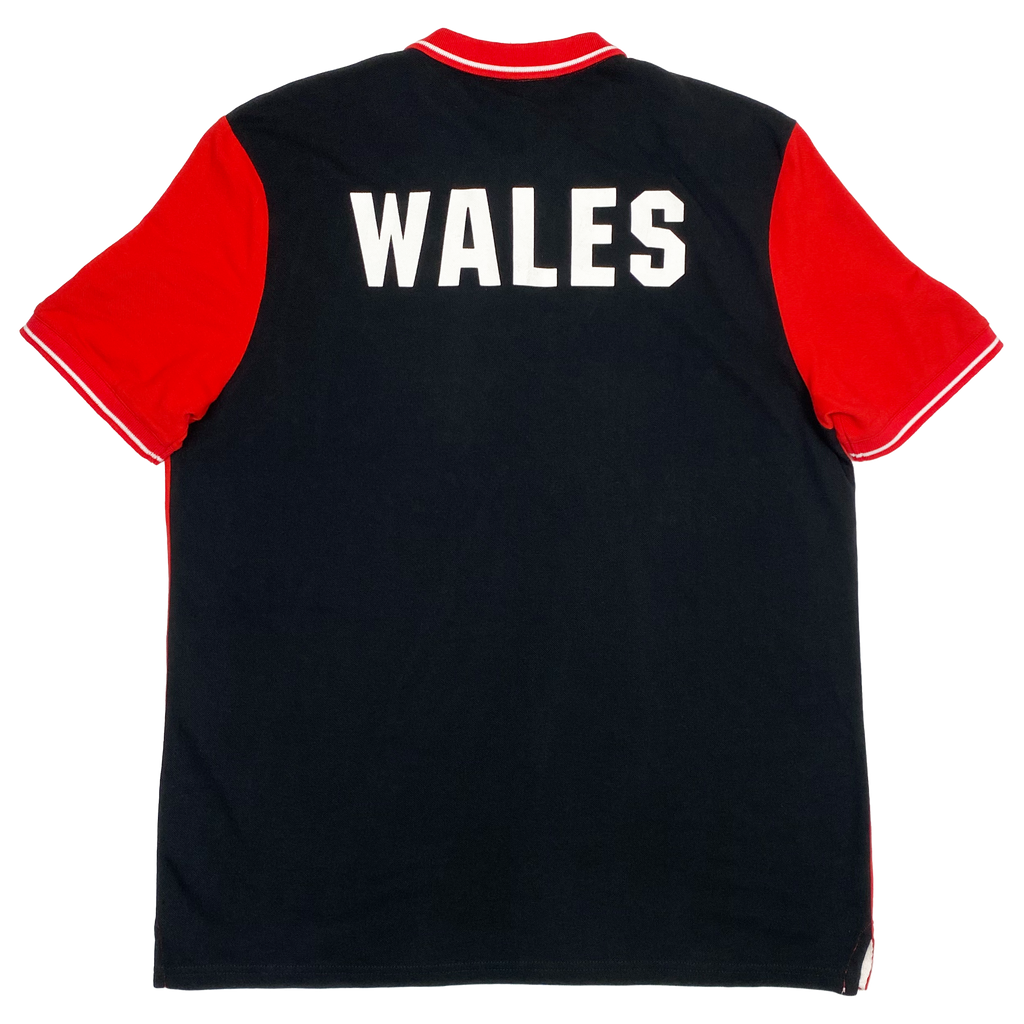 Wales Polo Shirt Black & Red | Extra Large