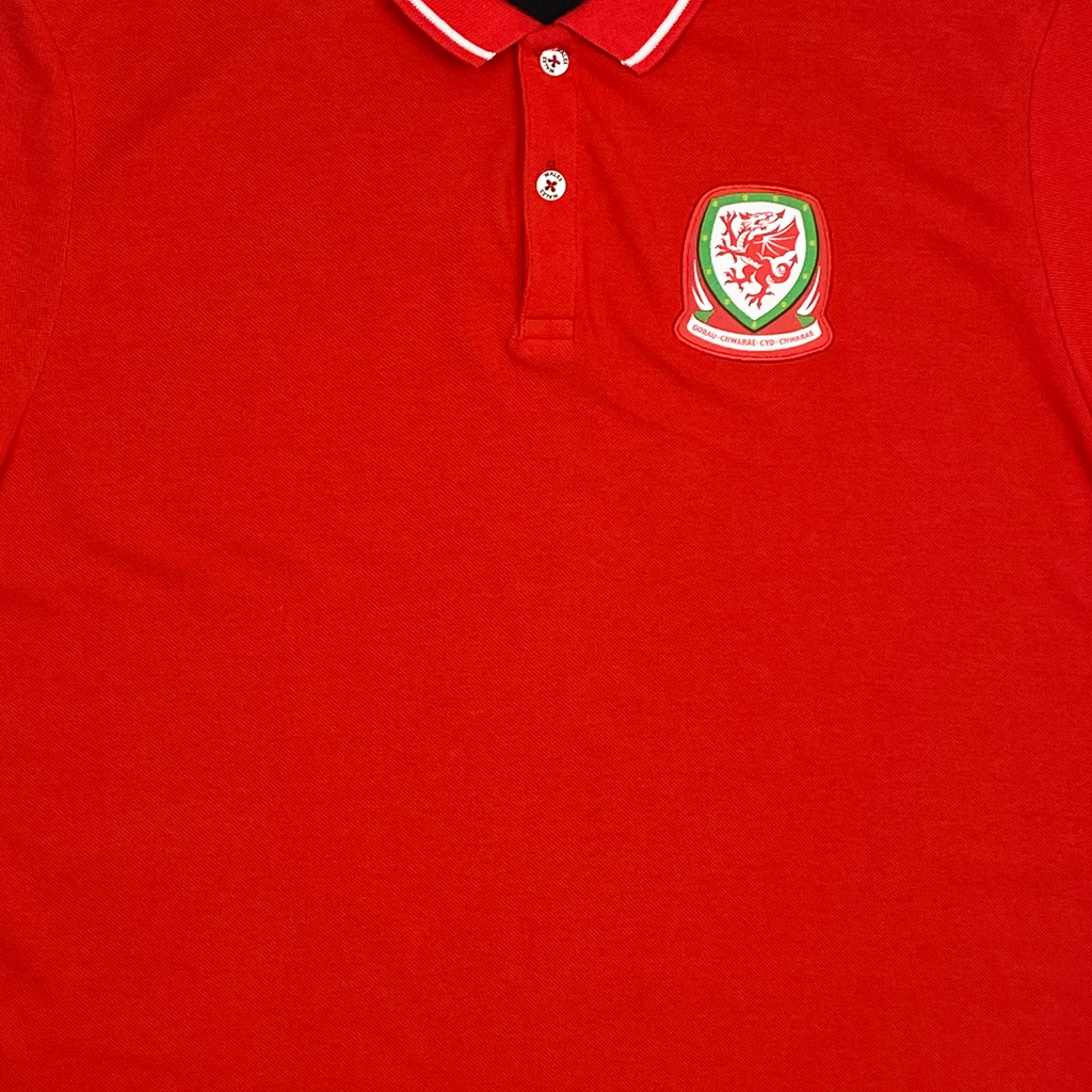 Wales Polo Shirt Black & Red | Extra Large