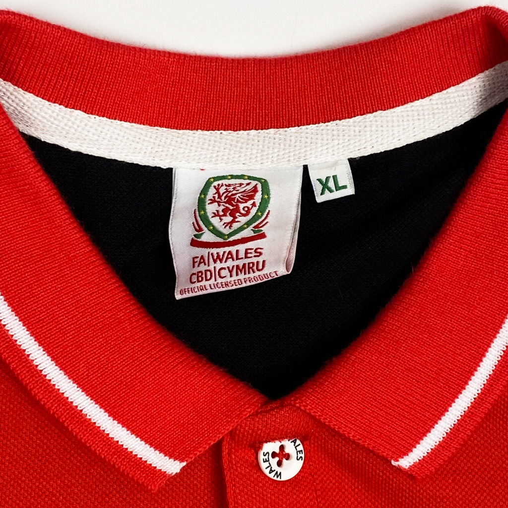 Wales Polo Shirt Black & Red | Extra Large