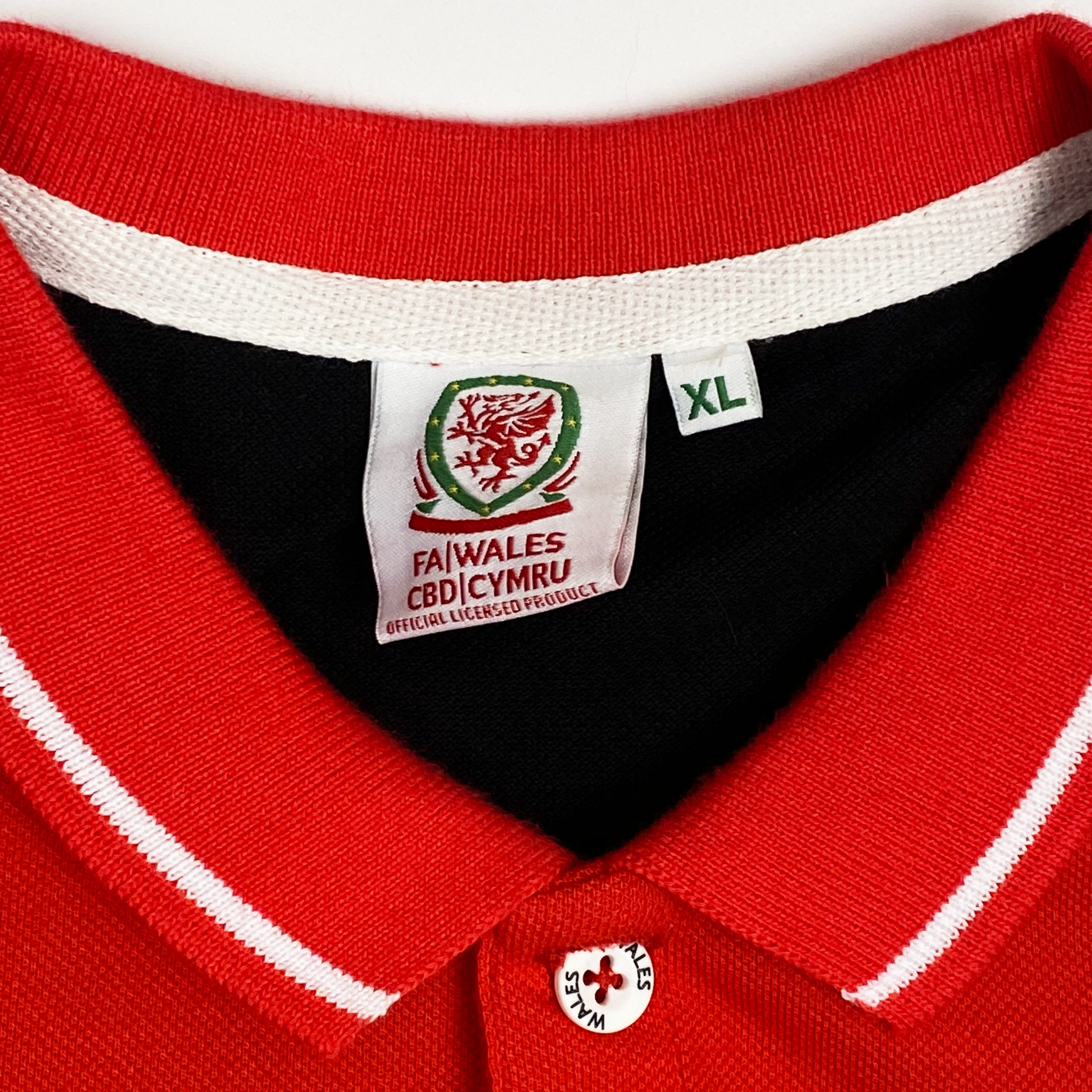 Wales Polo Shirt Black & Red | Extra Large