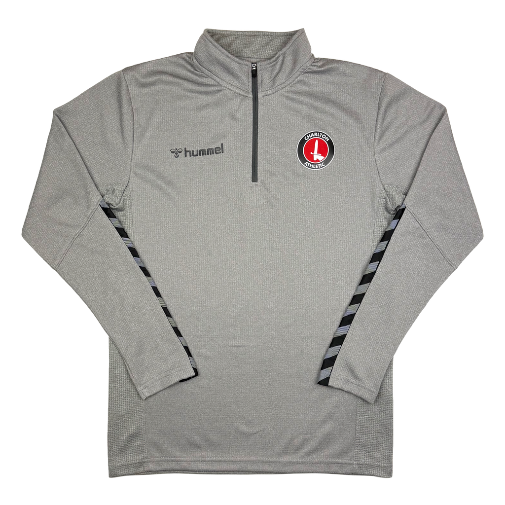 Charlton Athletic Grey Quarter-Zip Drill Top | Small