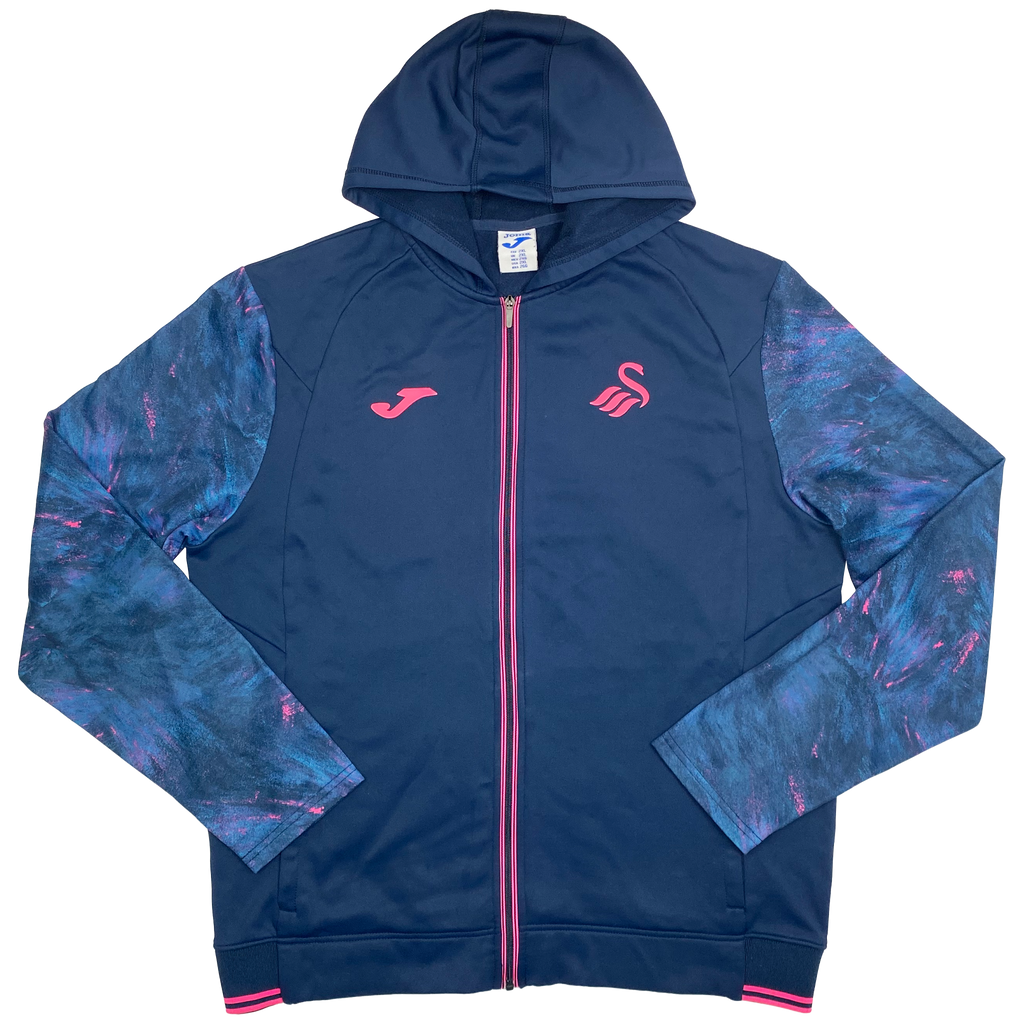 Swansea City Full-Zip Hooded Training Top Navy & Pink | XXL