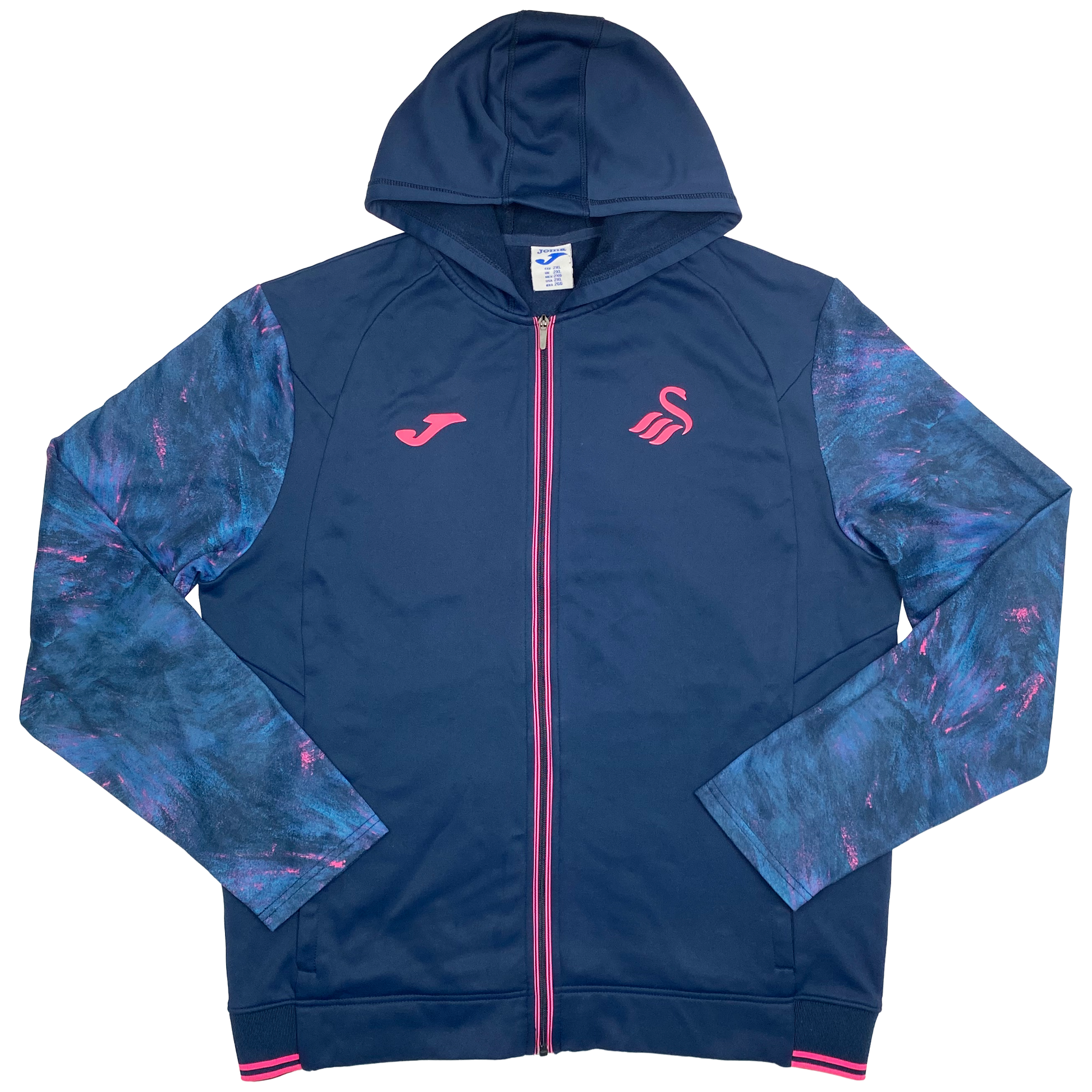 Swansea City Full-Zip Hooded Training Top Navy & Pink | XXL