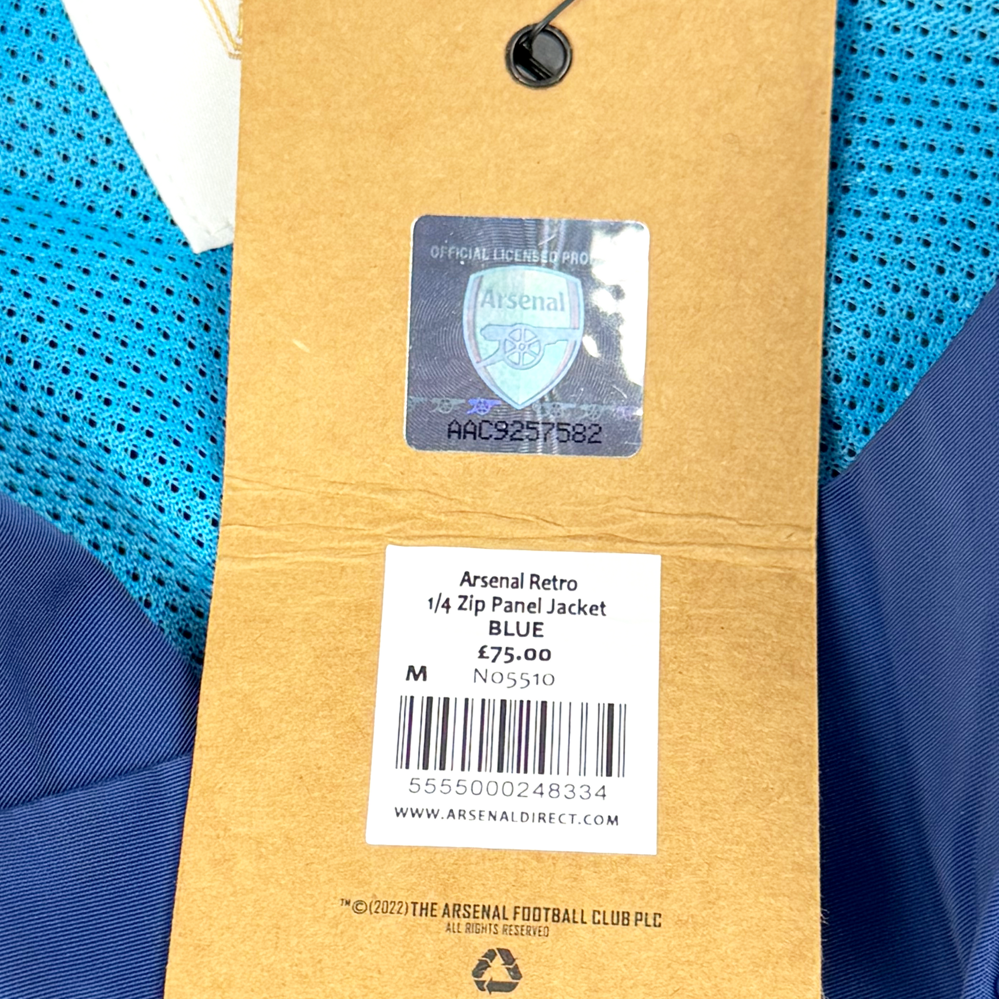 Arsenal Quarter-Zip Panel Jacket Blue | Medium