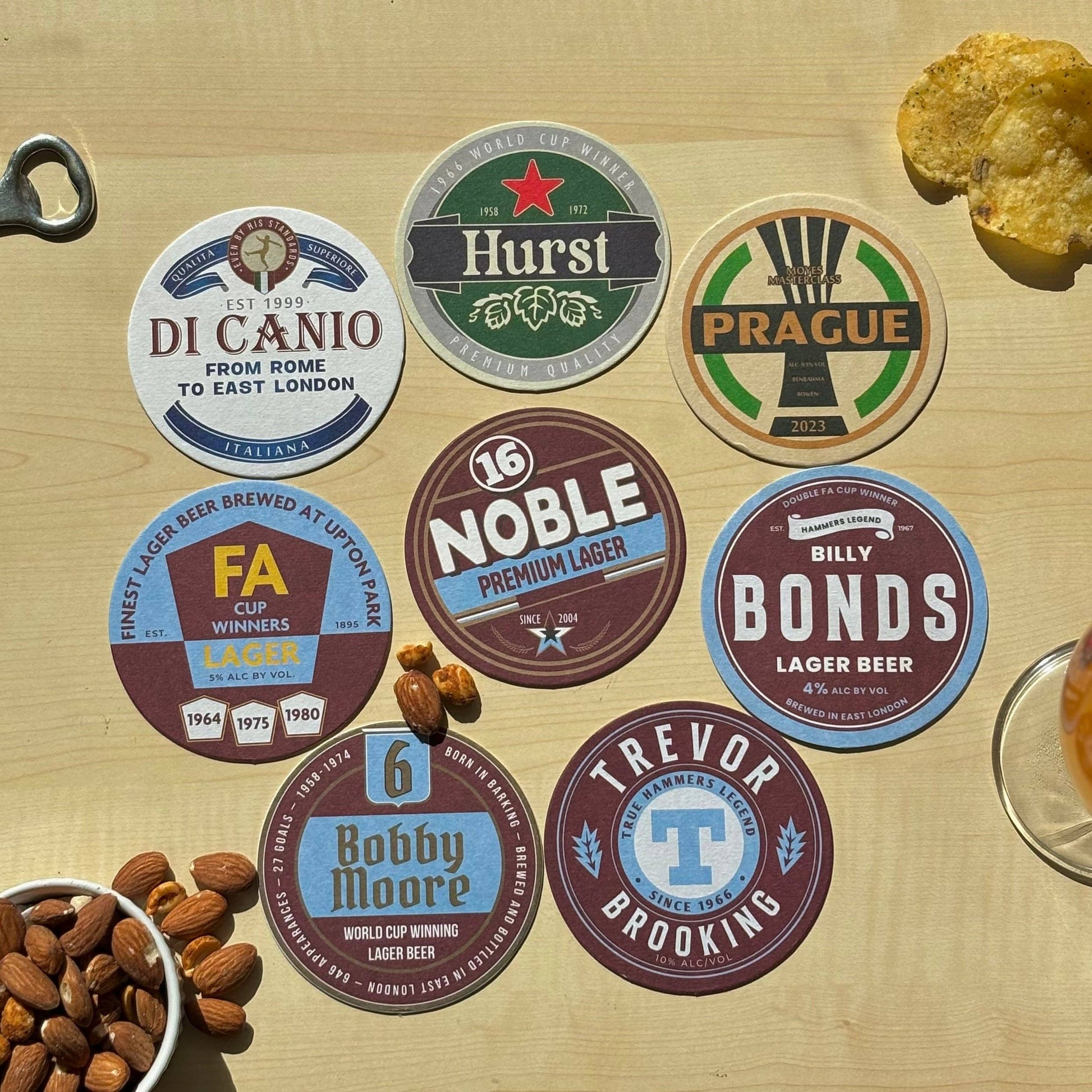 West Ham United Beer Mats (8-Pack)