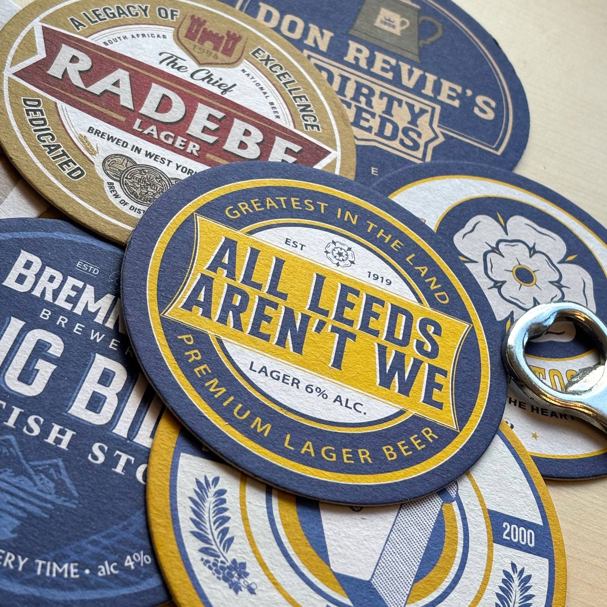 Leeds United Beer Mats (8-Pack)