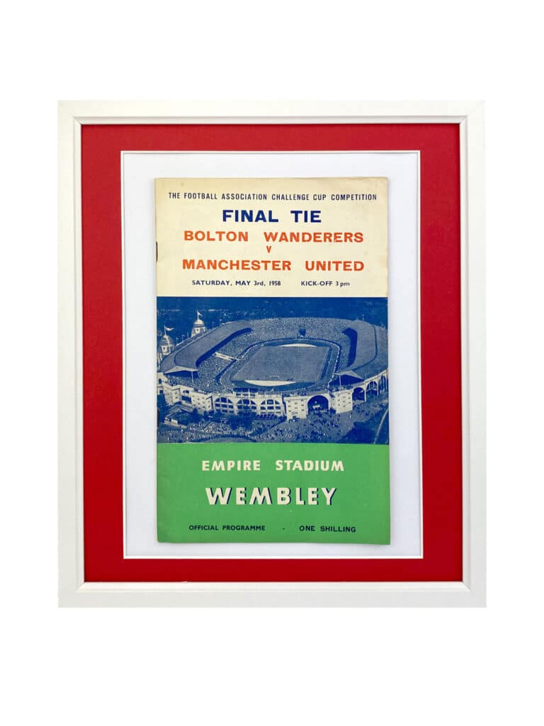 1958 FA Cup Final Framed Programme | Bolton Wanderers Memorabilia