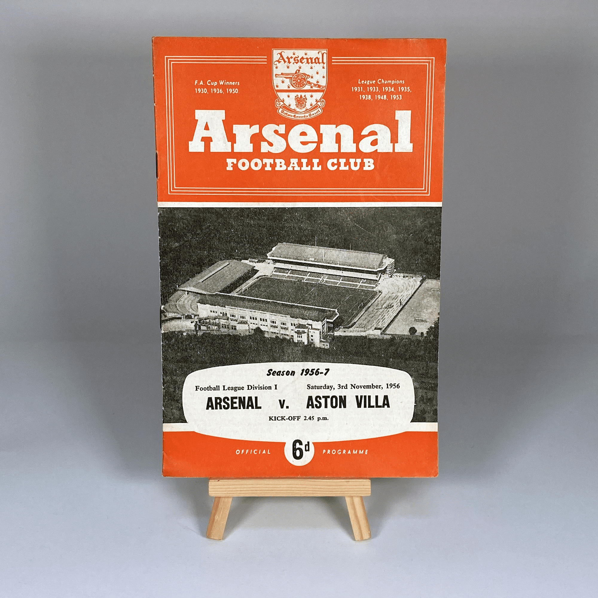 Arsenal vs Aston Villa Programme (3 November, 1956) | Football Programmes