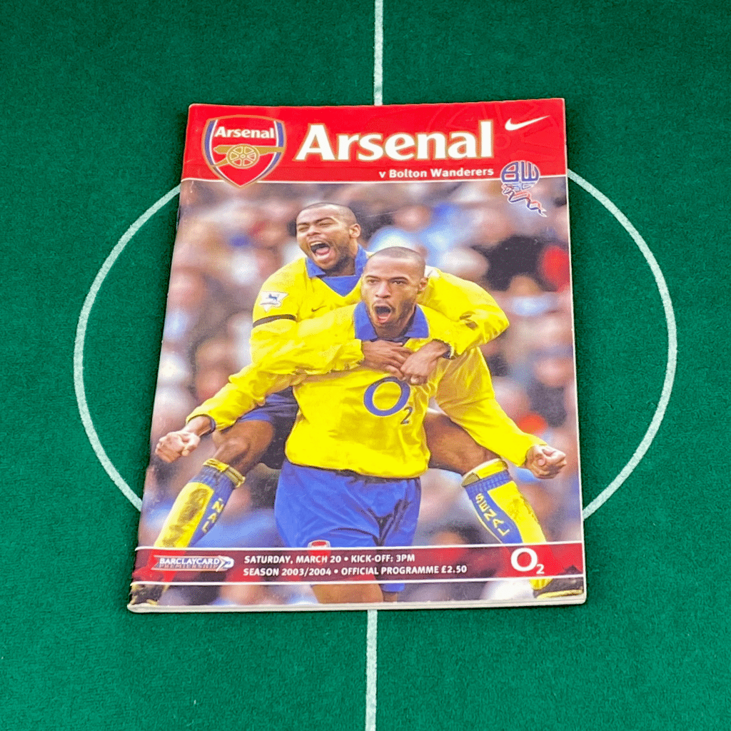 Arsenal vs Bolton Wanderers | Invincible Season Football Programme