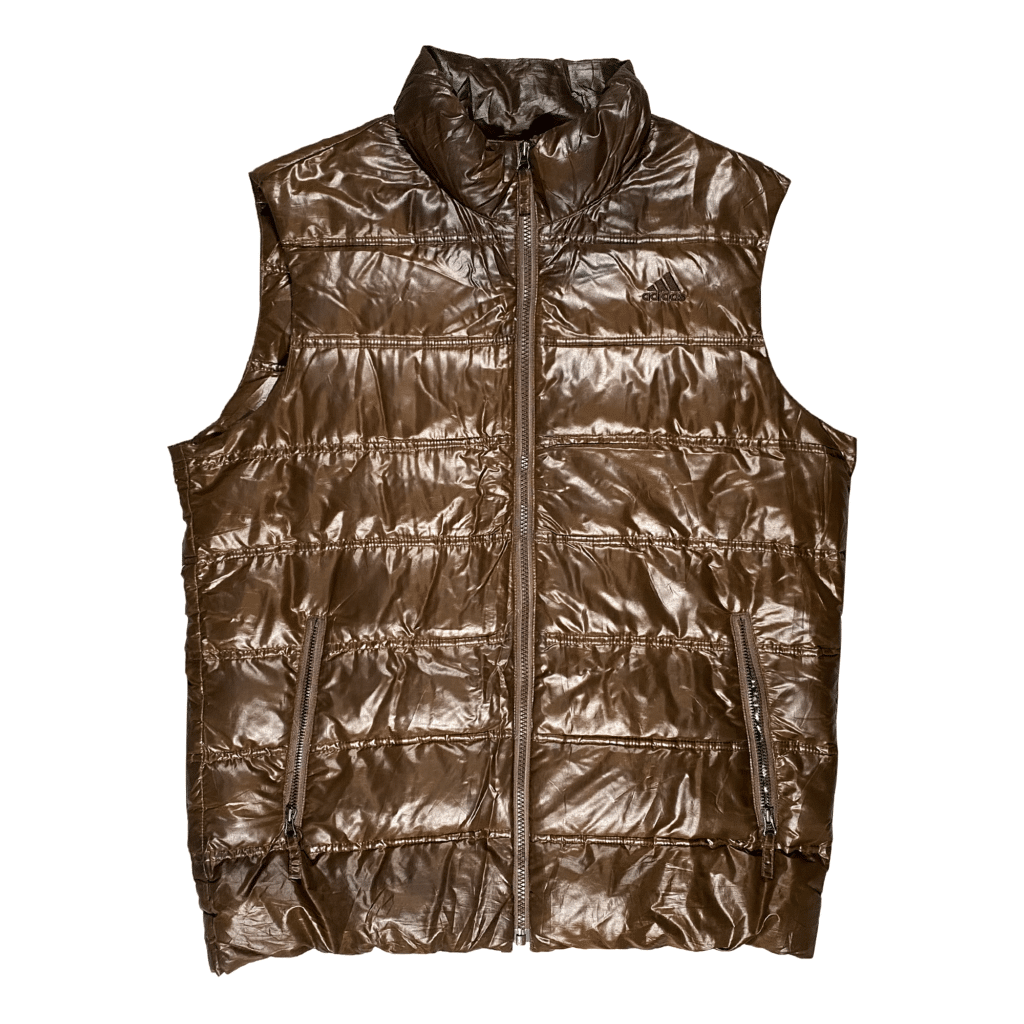 Brown Adidas Padded Gilet | Affordable Vintage Coats