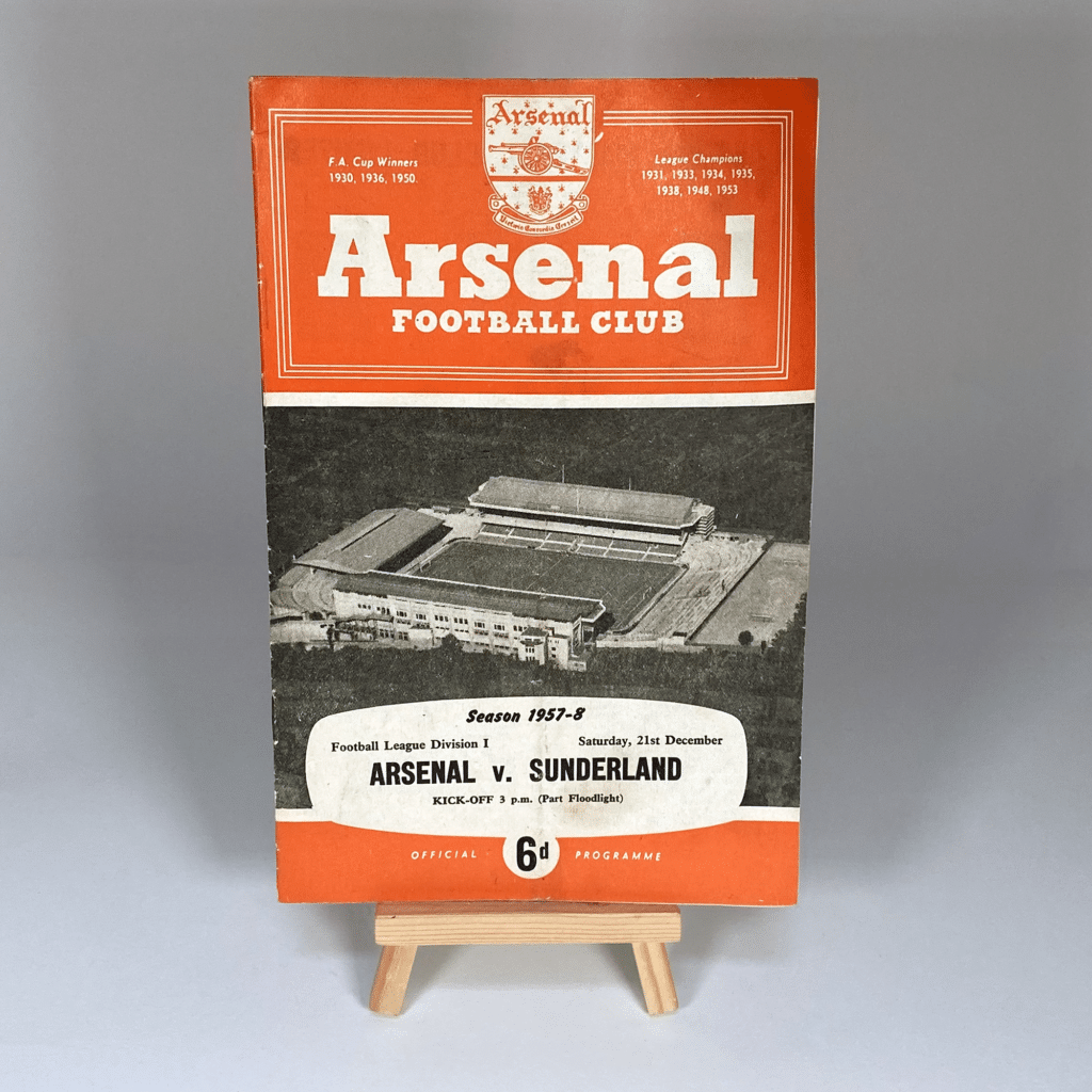 Arsenal vs Sunderland 1957 | Old Football Programmes