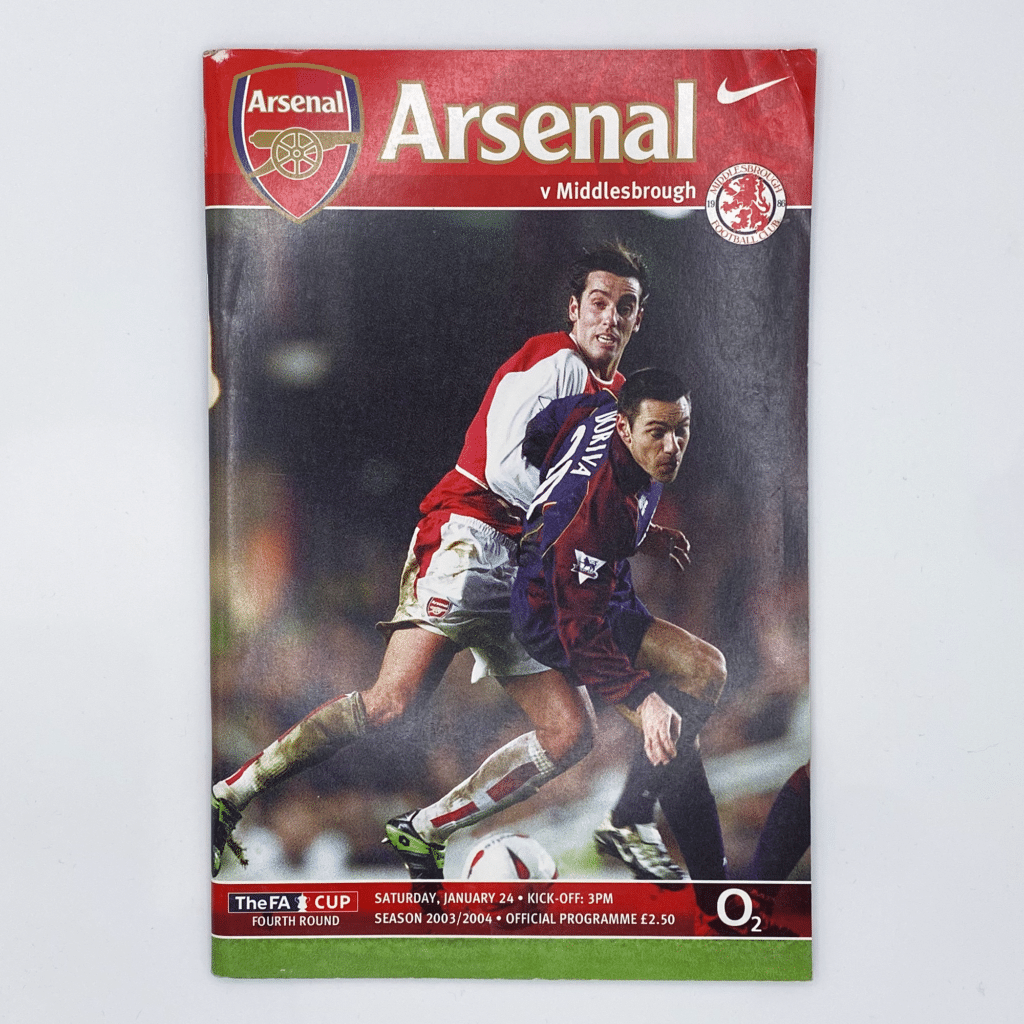 Arsenal vs Middlesbrough Programme 2004 | Arsenal Invincibles