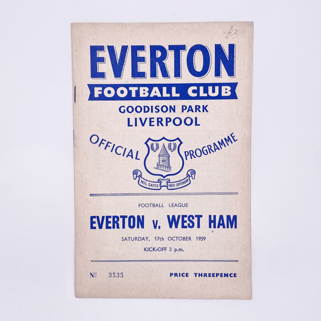 Everton vs West Ham Programme 1959 | Football Programmes