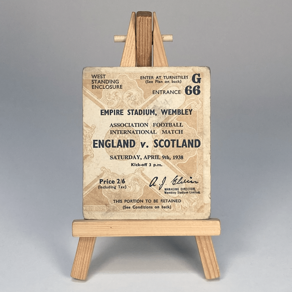 England vs Scotland 1938 Ticket Stub | Rare Football Memorabilia