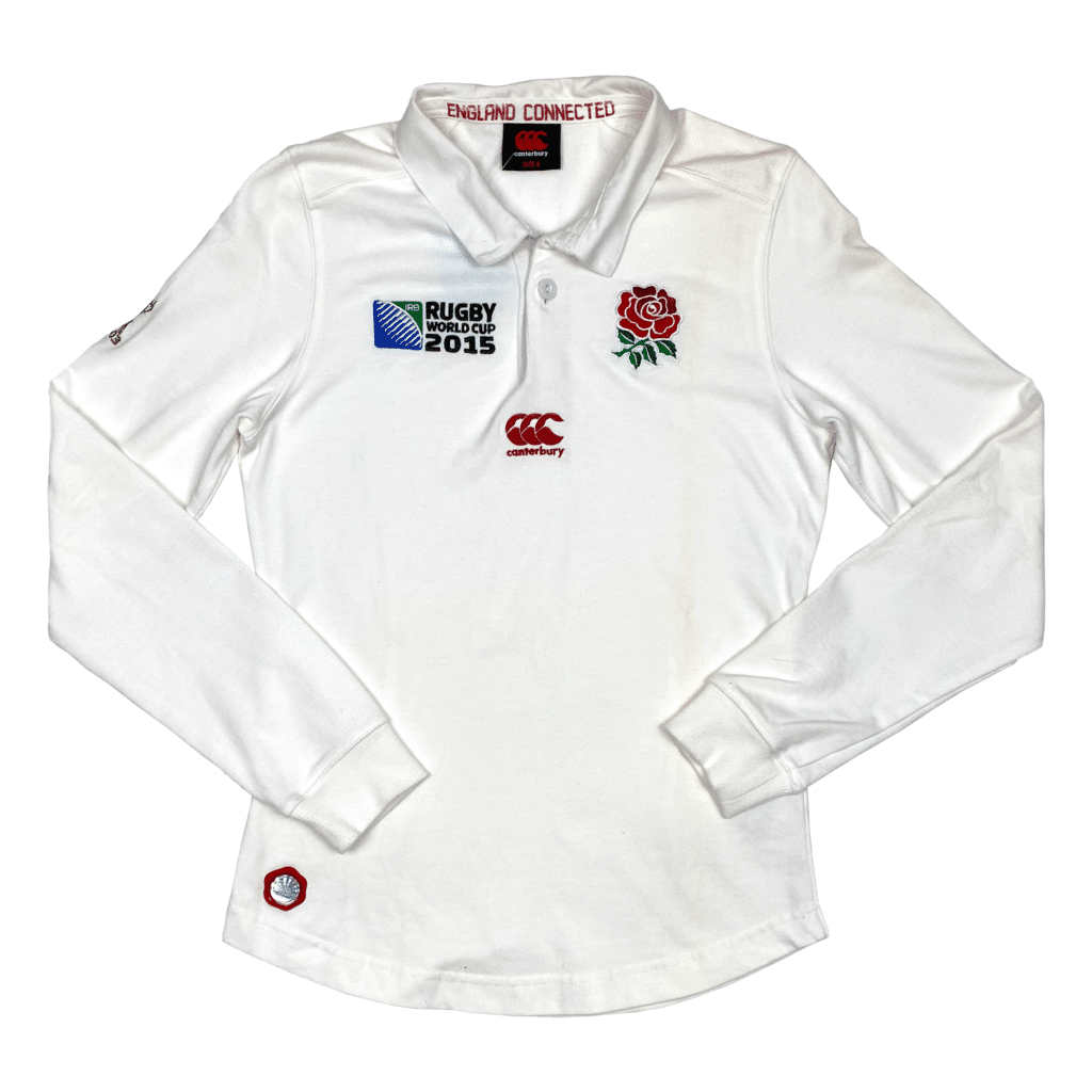 England White Long Sleeve Polo Shirt | Women's Rugby Shirts