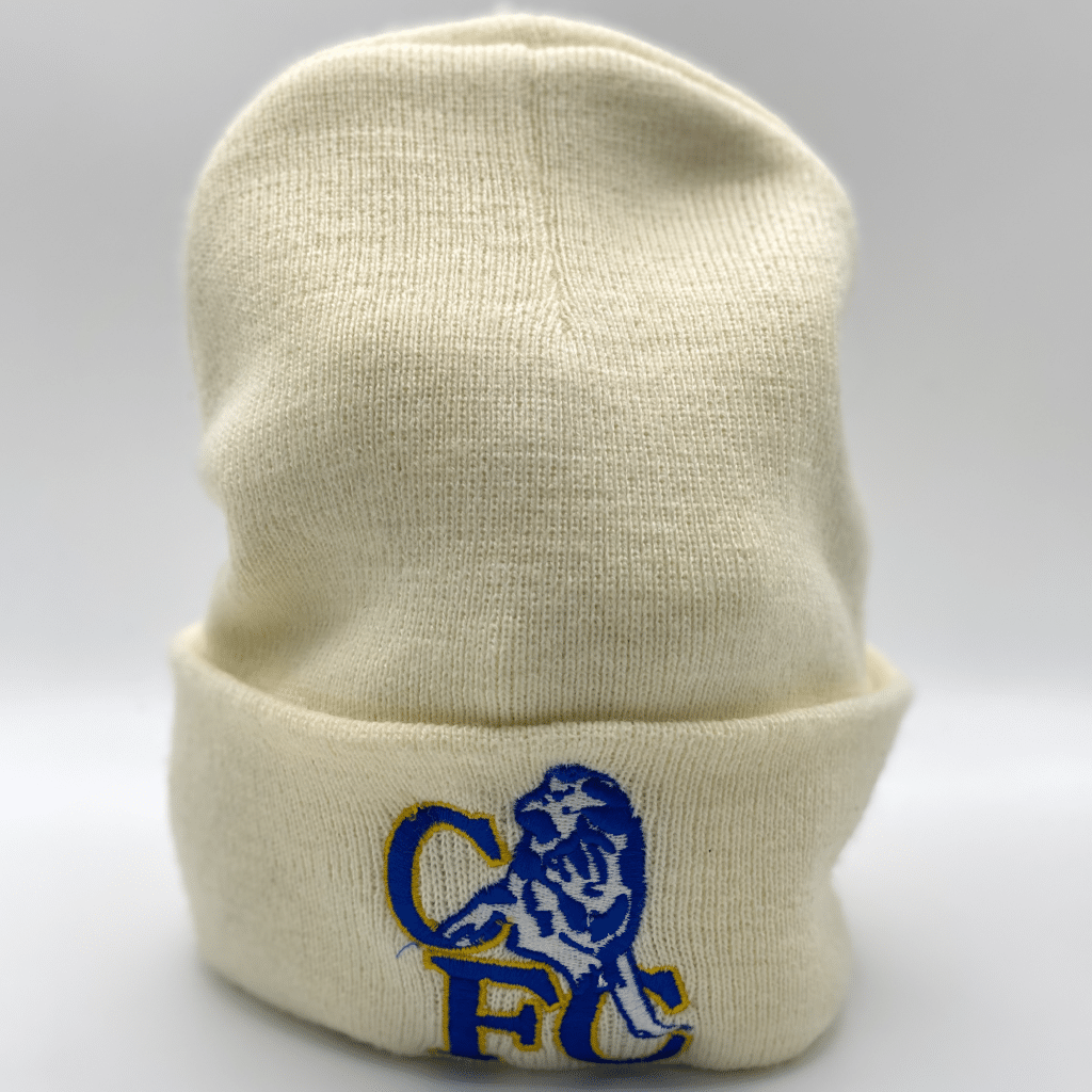 Vintage White Chelsea Beanie | Football Hats